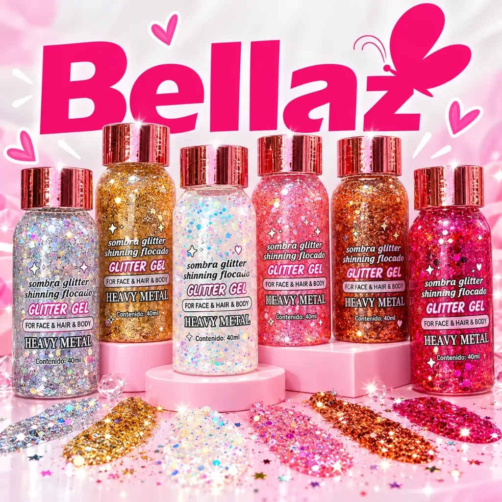 GLITTER GEL BOTELLA ROSTRO Y CUERPO  AC807